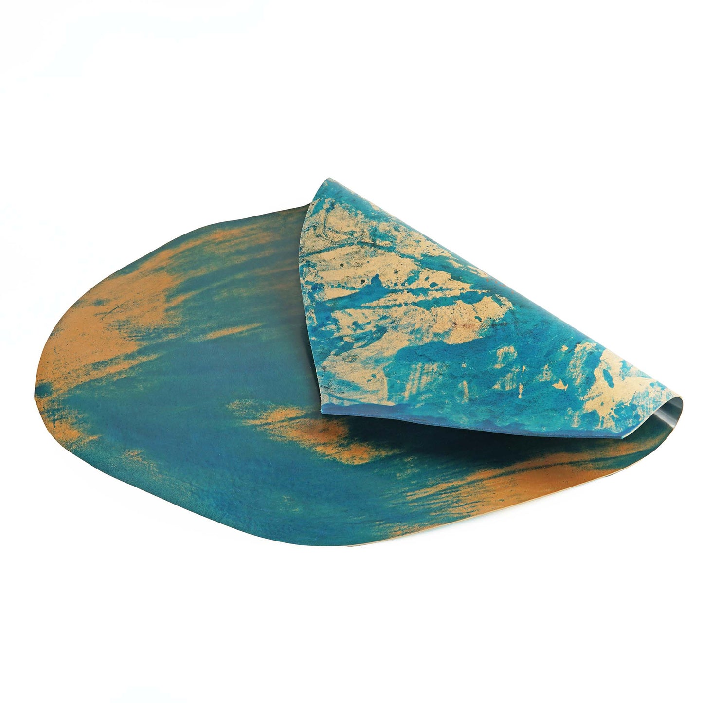 Rocado shell cordovan Marbled finish color Turchese flipped