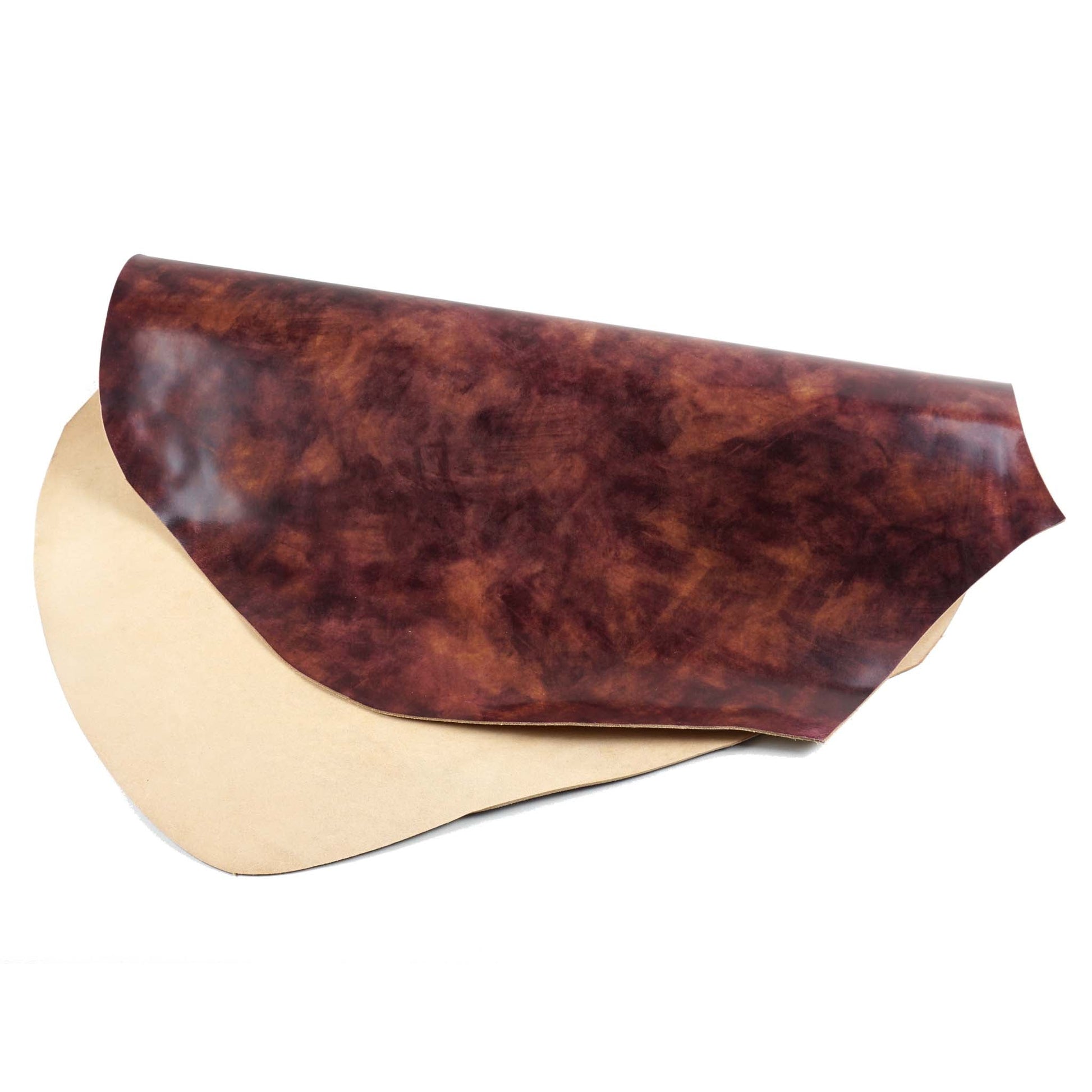 Rocado shell cordovan Museum finish color Burgundy flipped