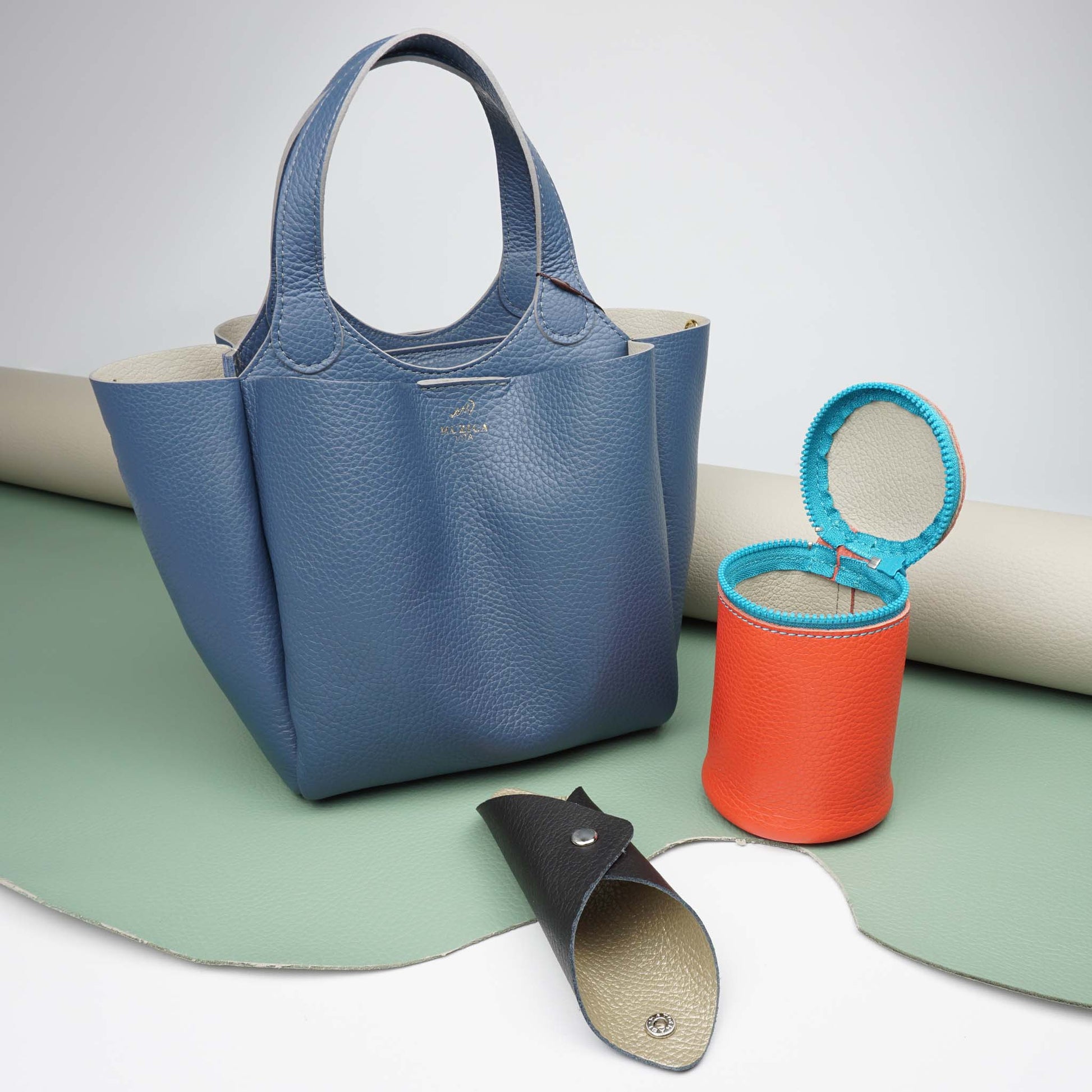 Products made with Italian double face leather Torello Double